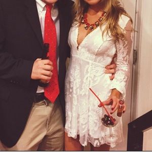 Free people white boho lace dress